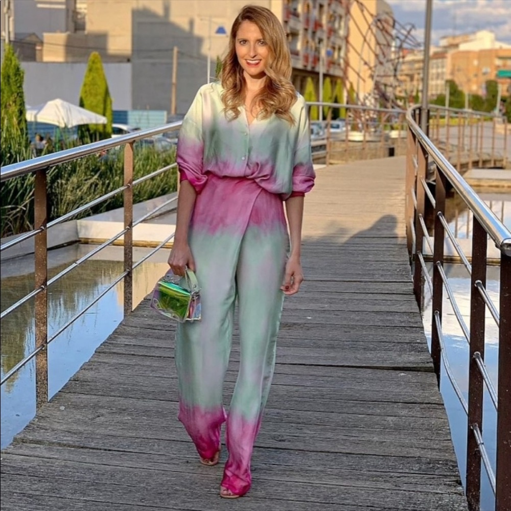 NWT Zara Tie Dye Wrap Pants